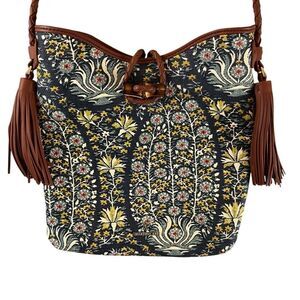 Spartina 449 daufuskie island natural linen and leather handbag Shoulder Bag Cro